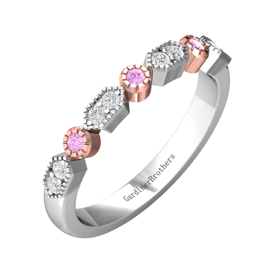 Diamond Dress Ring Set With Pink Diamonds  Gardiner Brothers