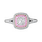 Cushion Cut Diamond Halo Ring Set With Pink Diamonds  Gardiner Brothers