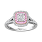 Cushion Cut Diamond Halo Ring Set With Pink Diamonds  Gardiner Brothers