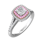 Cushion Cut Diamond Halo Ring Set With Pink Diamonds  Gardiner Brothers