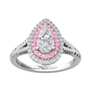 Pear Shape Diamond Halo Ring Set With Pink Diamonds  Gardiner Brothers