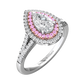 Pear Shape Diamond Halo Ring Set With Pink Diamonds  Gardiner Brothers