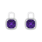 Nova diamond set earrings attachments set with a cushion shaped Amethyst Gardiner Brothers White gold