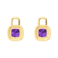 Nova diamond set earrings attachments set with a cushion shaped Amethyst Gardiner Brothers