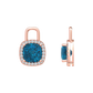 Nova diamond set earrings attachments set with a cushion shaped London Blue Topaz Gardiner Brothers