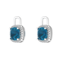 Nova diamond set earrings attachments set with a cushion shaped London Blue Topaz Gardiner Brothers