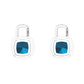 Nova diamond set earrings attachments set with a cushion shaped London Blue Topaz Gardiner Brothers
