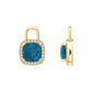 Nova diamond set earrings attachments set with a cushion shaped London Blue Topaz Gardiner Brothers