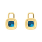 Nova diamond set earrings attachments set with a cushion shaped London Blue Topaz Gardiner Brothers