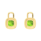 Nova earring attachments in a plain bezel setting with cushion shaped Peridot Gardiner Brothers