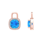 Nova diamond set earrings attachments set with a cushion shaped Swiss Blue Topaz Gardiner Brothers