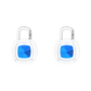 Nova diamond set earrings attachments set with a cushion shaped Swiss Blue Topaz Gardiner Brothers