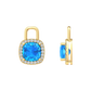 Nova diamond set earrings attachments set with a cushion shaped Swiss Blue Topaz Gardiner Brothers