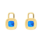 Nova diamond set earrings attachments set with a cushion shaped Swiss Blue Topaz Gardiner Brothers