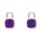 Nova earring attachments in a plain bezel setting with cushion shaped Amethyst Gardiner Brothers