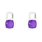 Nova earring attachments in a plain bezel setting with cushion shaped Amethyst Gardiner Brothers