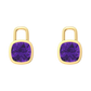 Nova earring attachments in a plain bezel setting with cushion shaped Amethyst Gardiner Brothers