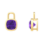 Nova earring attachments in a plain bezel setting with cushion shaped Amethyst Gardiner Brothers