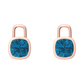 Nova earring attachments in a plain bezel setting with cushion shaped London Blue Topaz Gardiner Brothers