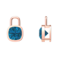 Nova earring attachments in a plain bezel setting with cushion shaped London Blue Topaz Gardiner Brothers