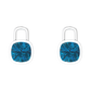 Nova earring attachments in a plain bezel setting with cushion shaped London Blue Topaz Gardiner Brothers