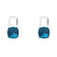 Nova earring attachments in a plain bezel setting with cushion shaped London Blue Topaz Gardiner Brothers