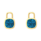 Nova earring attachments in a plain bezel setting with cushion shaped London Blue Topaz Gardiner Brothers