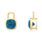 Nova earring attachments in a plain bezel setting with cushion shaped London Blue Topaz Gardiner Brothers