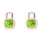 Nova earring attachments in a plain bezel setting with cushion shaped Peridot Gardiner Brothers