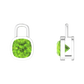 Nova earring attachments in a plain bezel setting with cushion shaped Peridot Gardiner Brothers