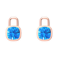 Nova earring attachments in a plain bezel setting with cushion shaped Swiss Blue Topaz Gardiner Brothers