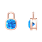 Nova earring attachments in a plain bezel setting with cushion shaped Swiss Blue Topaz Gardiner Brothers