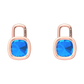 Nova earring attachments in a plain bezel setting with cushion shaped Swiss Blue Topaz Gardiner Brothers