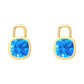 Nova earring attachments in a plain bezel setting with cushion shaped Swiss Blue Topaz Gardiner Brothers