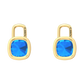 Nova earring attachments in a plain bezel setting with cushion shaped Swiss Blue Topaz Gardiner Brothers