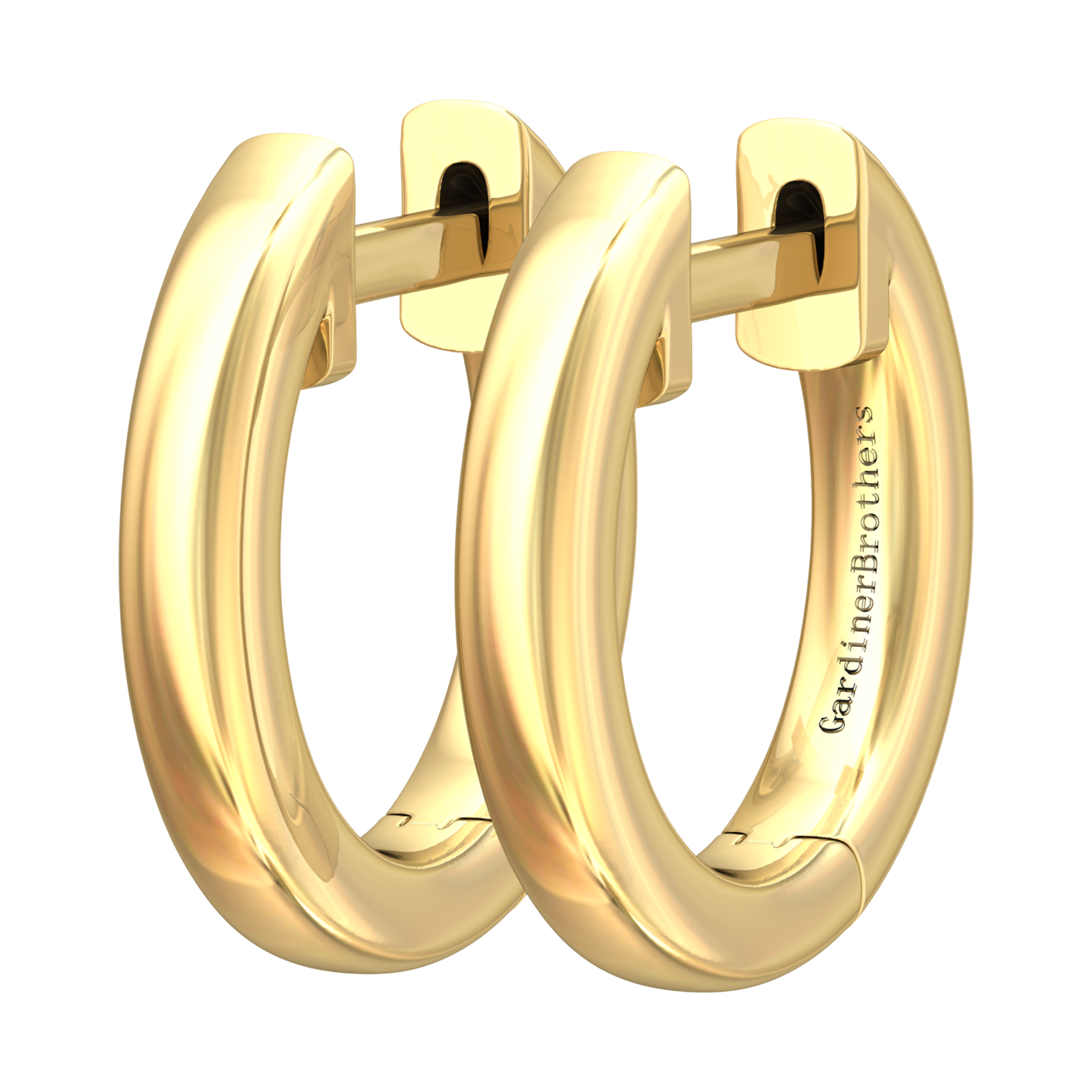 Nova plain hoop earrings Gardiner Brothers 12mm Yellow Gold