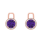 Nova diamond set earring attachments set with a round Amethyst Gardiner Brothers