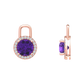 Nova diamond set earring attachments set with a round Amethyst Gardiner Brothers