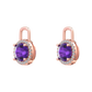 Nova diamond set earring attachments set with a round Amethyst Gardiner Brothers