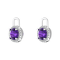 Nova diamond set earring attachments set with a round Amethyst Gardiner Brothers White Gold