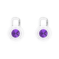 Nova diamond set earring attachments set with a round Amethyst Gardiner Brothers