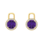 Nova diamond set earring attachments set with a round Amethyst Gardiner Brothers