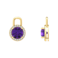Nova diamond set earring attachments set with a round Amethyst Gardiner Brothers