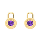 Nova diamond set earring attachments set with a round Amethyst Gardiner Brothers