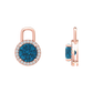 Nova diamond set earrings attachments set with a round London Blue Topaz Gardiner Brothers