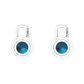 Nova diamond set earrings attachments set with a round London Blue Topaz Gardiner Brothers