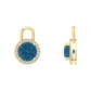 Nova diamond set earrings attachments set with a round London Blue Topaz Gardiner Brothers