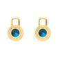 Nova diamond set earrings attachments set with a round London Blue Topaz Gardiner Brothers