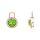 Nova diamond set earrings attachments set with a round Peridot Gardiner Brothers
