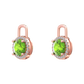 Nova diamond set earrings attachments set with a round Peridot Gardiner Brothers